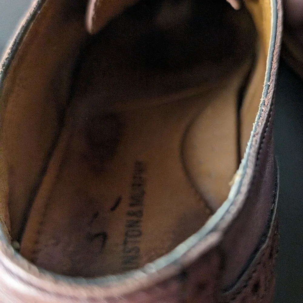 Johnston & Murphy‎ Conard 12 burgundy leather classic saddle Oxford dress shoes